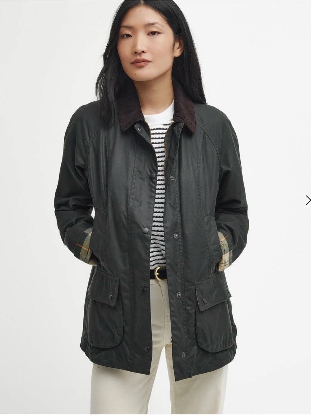 Barbour Sage Women’s Beadnell Waxed Jacket US6 UK10